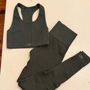 Dark Green SET active ribbed set